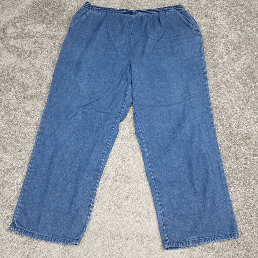 CC Hughes Womens 2X Short Blue Denim Elastic Waist Pull On Relaxed Jeans